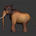 3D Render Of Mammoth With Brown Fur White Tusks And Topknot Standing On Dark Background