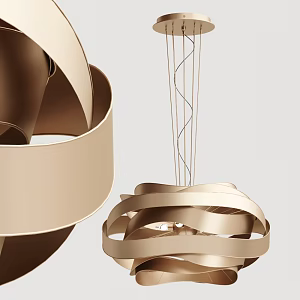 Postmodern chandelier geometric metal ceiling lamp 3d model