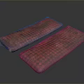 Two Red Plaid Long Rectangular Mats For Home Decorative Use 3d model