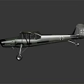 3D Model Passenger Airplane With Green Camouflage Paint Propeller Biplane Wings And Cross Symbol