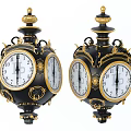 Vintage Black And Gold Decorative Musical Instruments And Art Supplies Collection