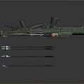 Green Tactical Crossbow With Arrows Bowstring Stock And Metal Components