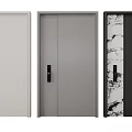 Durable Security Doors With Modern Designs Various Colors And Textured Panels 3d model
