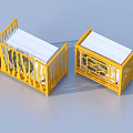 Two Yellow Air Conditioner Fan Outdoor Units With White Top And Grid Design