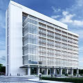 Modern style office building complex building 3d model