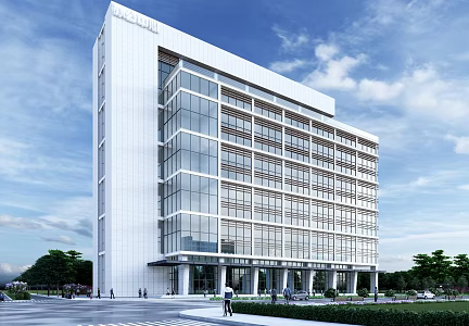 Modern style office building complex building 3d model