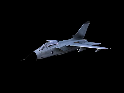 Grey Fighter Jet Model With Sleek Design Displayed Against Black Background 3d model
