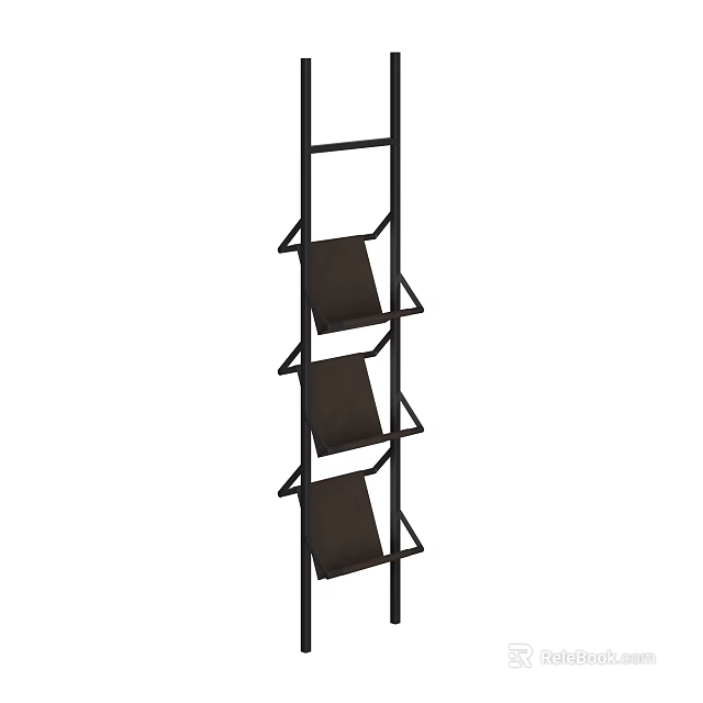 Black Metal Display Shelving Unit With Multiple Tiered Shelves For Modern Storage 3d model 
