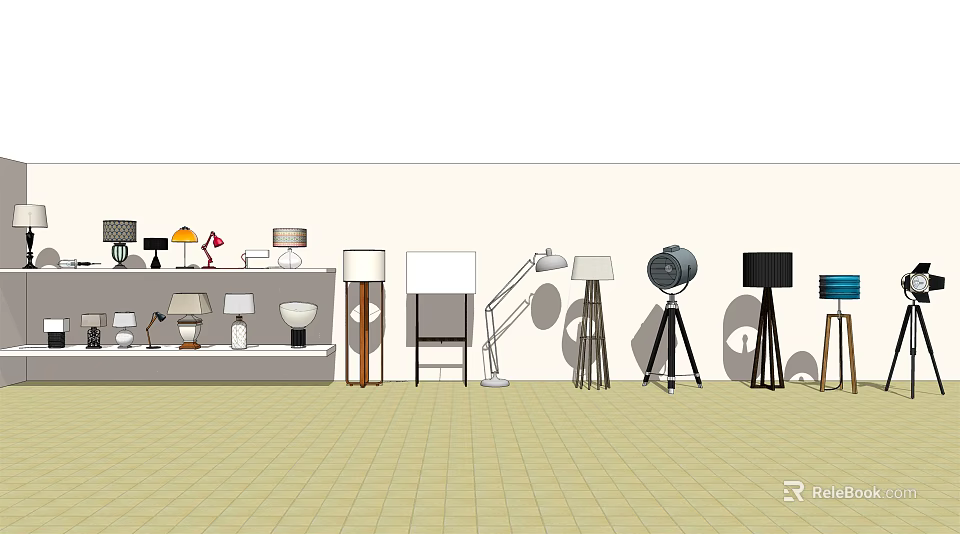 Stylish Modern Lighting Combinations With Table Floor Lamps And Various Designs 3d model 