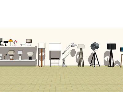 Stylish Modern Lighting Combinations With Table Floor Lamps And Various Designs 3d model