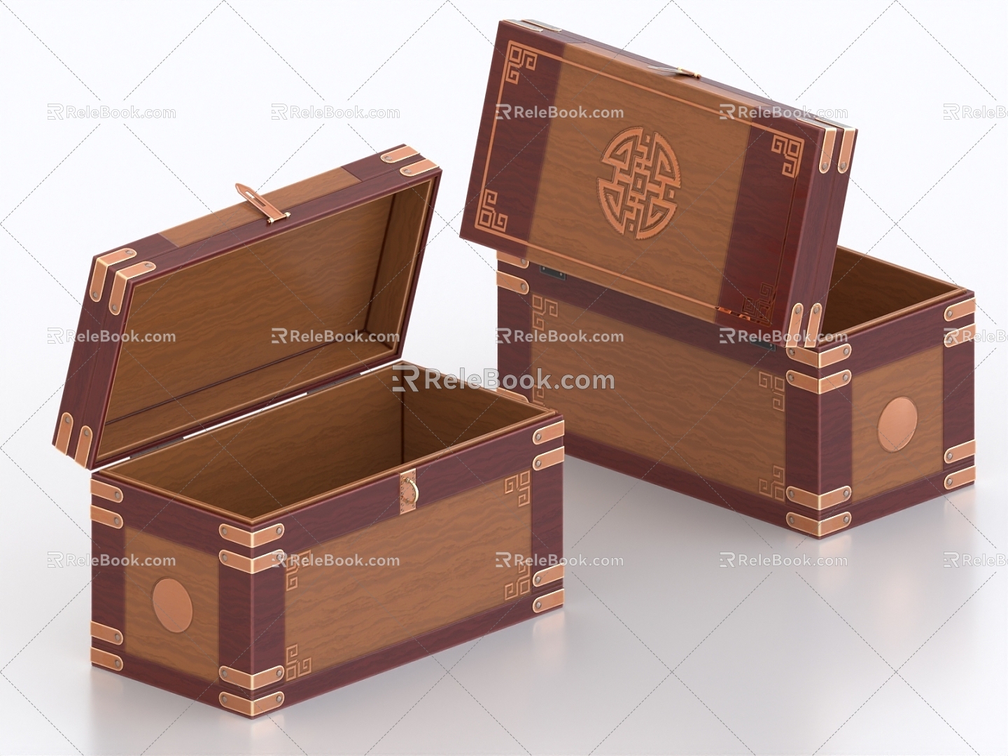 Chinese Wooden Box Storage Box Storage Box Item Box 3d model