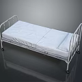 Medical Equipment Hospital Medical Bed with Metal Frame White Mattress and Wheels for Patient Care