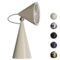 Beige Conical Table Lamp With Modern Design And Various Colored Spherical Accents