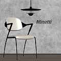 Minotti Modern Dining Chair With Metal Frame And Comfortable Upholstered Seat