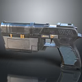 Futuristic Sci Fi Pistol With Metal Construction And Detailed Grip Design