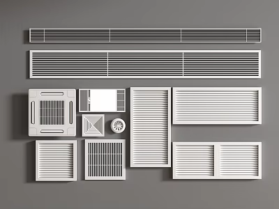 Various Air Conditioner Vent Grille Designs For Home And Office Installation Use 3d model