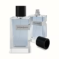 Yves Saint Laurent Luxury Perfume Two Transparent Bottles With Black Caps And Design