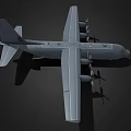 Military Transport Aircraft With Four Propeller Engines Gray Body Long Wings And Serial Number 044130