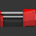 Red Metalworking Rolling Equipment With Dual Silver Rollers And Solid Construction