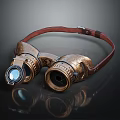 Vintage Style Golden Metal Commercial Binocular Equipment With Leather Strap And HD Lens