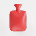 Red Hot Water Bottle With Textured Surface For Daily Warmth Use