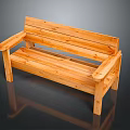 Natural Wooden Bench With Armrests Slatted Seat And Sturdy Legs Design