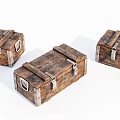 Vintage Wooden Boxes With Metal Clasps And Straps On White Background