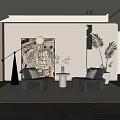 Modern Casual Table and Chair Combination Single Sofa 3d model