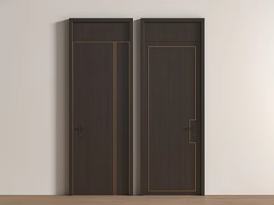 New Chinese style single door 3d model
