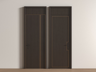 New Chinese style single door 3d model