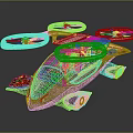 Futuristic Yellow And Black Helicopter With Four Rotors Modern Streamlined Design