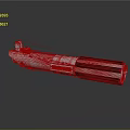 Modern 3D Weapon Model With White Body Black Stripes And Glowing Elements