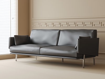 Leather double sofa 3d model