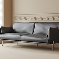 Leather double sofa 3d model