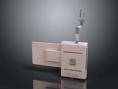White Compact Communication Device With Open Panel Antennas And Control Interface 3d model