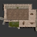 Ancient Stone Building With Columned Roof Terrace Vines Covered Walls And Railing Details
