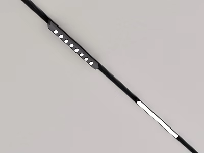 Lighting Combination Featuring Black Long Strip Design With LED Lights And White Accent For Indoor 3d model