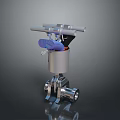 Industrial Stainless Steel Valve With Handle And Pipe Connections