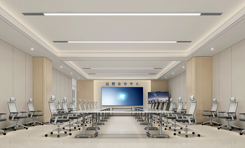 Modern conference room remote consultation center 3d model