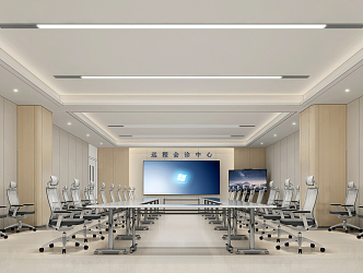 Modern conference room remote consultation center 3d model