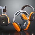 Stylish Over Ear Headphones with Orange Black White Design Comfortable Ear Cushions Modern Look