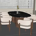 Modern Dining Table and Chair Combination 3d model