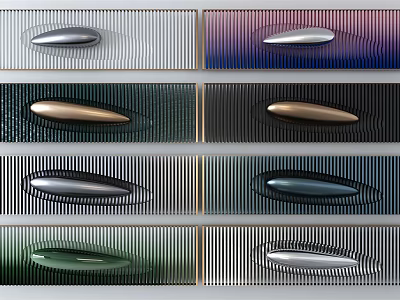 Colorful Wall Decor With Metallic Elements And Modern Striped Patterns 3d model