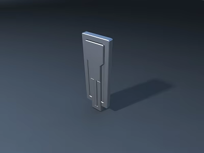 Public Facility Modern Metal Structure With Rectangular Shape And Vertical Grooves 3d model
