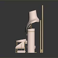 Elegant Luxury Furniture Display With Pink Stools Gold Frame And Mirrors