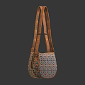 Two Stylish Shoulder Bags With Colorful Geometric Patterns And Brown Leather Details