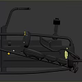 Black Fitness Exercise Machine With Adjustable Seat And Handle Bars