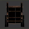 Rustic Old Wooden Cart With Plank Surface Two Handles And Metal Wheel
