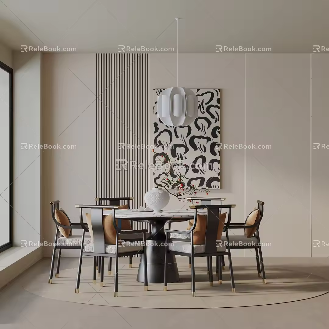 Modern table combination 3d model