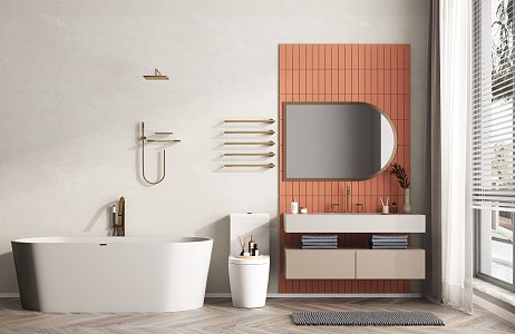 modern sink bathroom cabinet 3d model